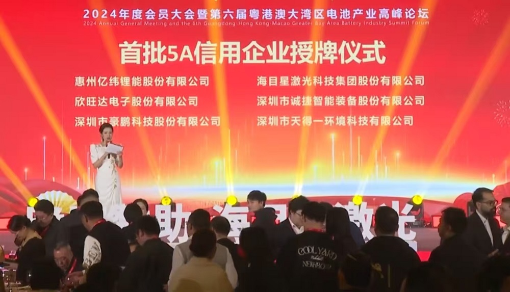 雷火竞技荣获广东省电池行业协会首批“AAAAA信用企业” 资质认定